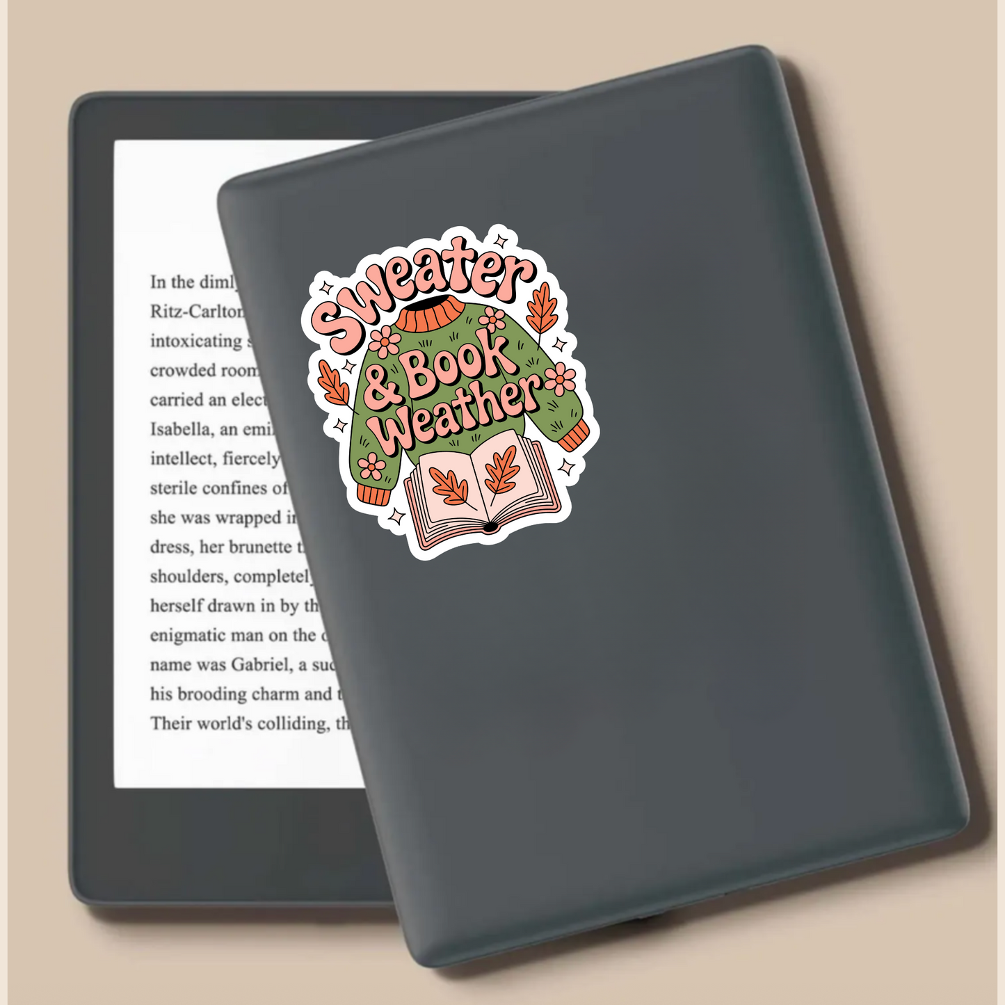 Sweater and Book Weather die cut
