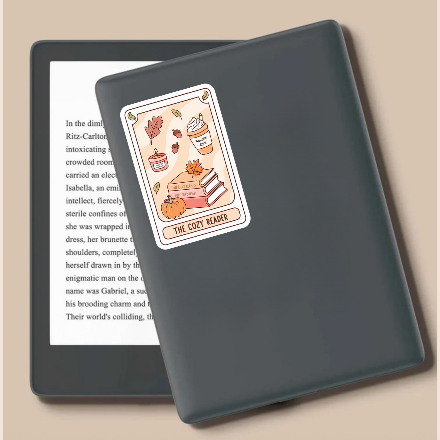 The Cozy Reader die cut sticker