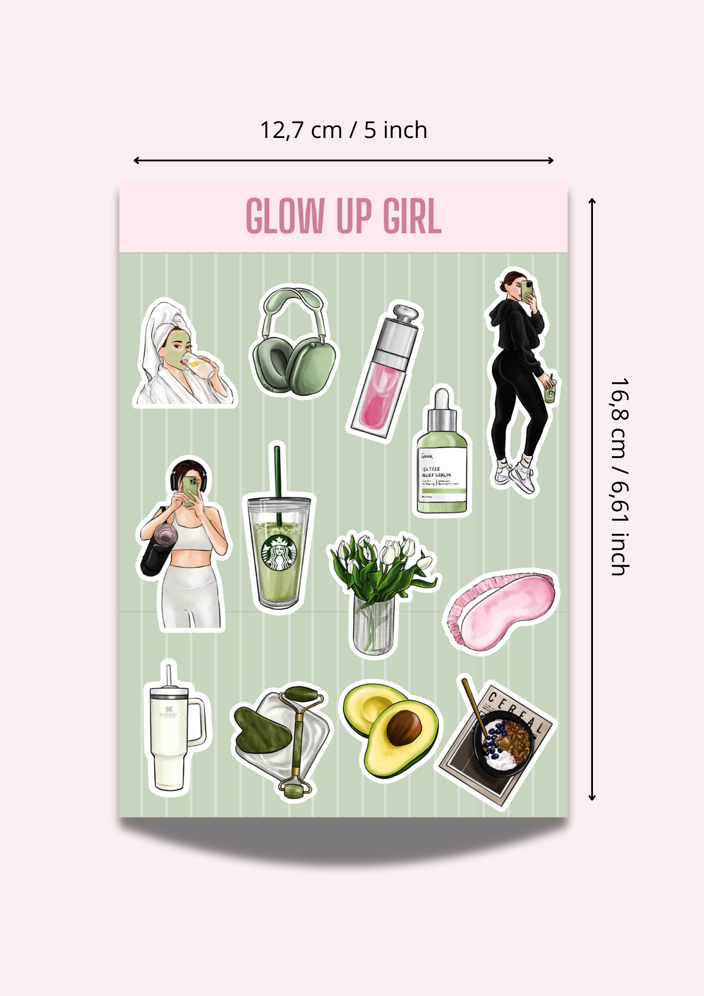 Glow Up Girl Sticker Sheet