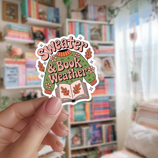 Sweater and Book Weather die cut