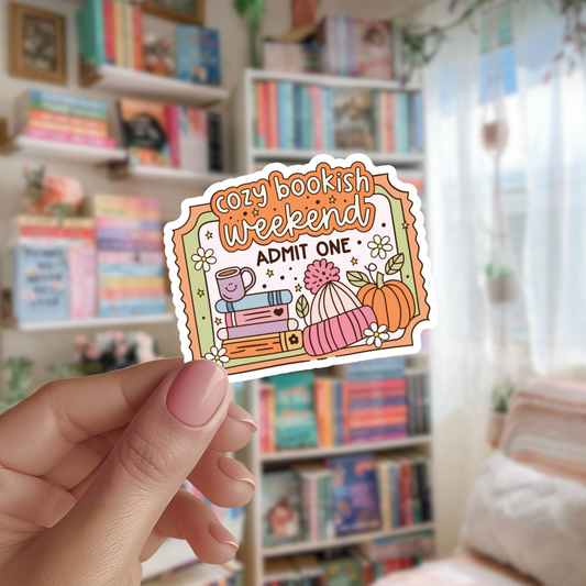 Cozy Bookish Weekend Admit One die cut