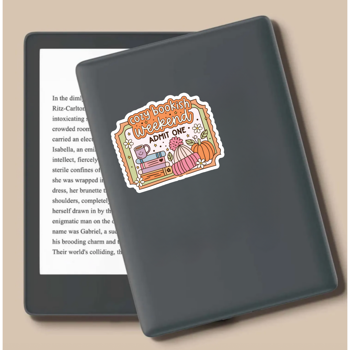 Cozy Bookish Weekend Admit One die cut